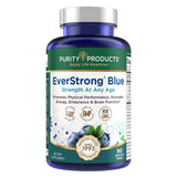 Purity Products EverStrong Blue Strength Building + Brain Boosting w/Muscle Matrix Blend ft. Creatine Monohydrate + More, PurityBlue Organic Blueberry Complex, 1000 IU Vitamin D3-90 Tablets