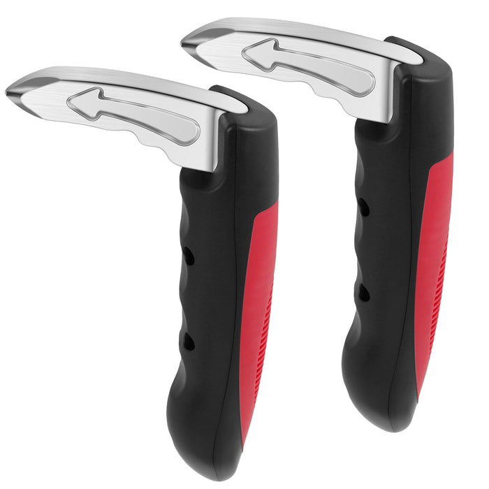 2Pcs Car Door Assist Handle, 3 in 1 Multifunction Portable Vehicle Support Handle, Seat-Belt Cutter and Window Breaker, Car Door Handle Assist for Elderly and Car Emergency Tool (Red)