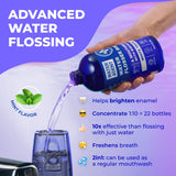 WATER DENT 2-in-1 Water Flosser Rinse & Mouthwash, White Teeth, Concentrate 1:10, IRRIGANT, Add to Water Flosser, Whitening w/o Sensitivity, Mint Flavor (Pack of 1 -Value of 186 fl.oz), Alcohol Free