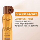 L'Oreal Paris Sublime Bronze Self Tanning Mist, Deep to Natural Spray Tan, 4.6 oz