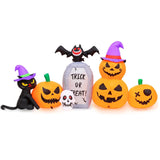 HBlife 8 FT Halloween Inflatables Decorations Pumpkin, Animated Bat Tombstone Blow Up Pumpkin with Build-in LEDs, Inflatables Decoration for Front Yard, Porch, Lawn and Halloween Party