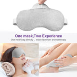 Umisleep Lavender Eye Mask, Aromatherapy Weighted Sleep Mask for Dry Eyes Men Women, Microwave Hot Therapy Eye Cover for Compression Pain Relief, Eye Pillow for Puffy Eyes, Migraine, Sinus Pain, Grey