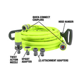 FLEXZILLA® Garden Hose Kit with Quick Connect Attachments, 1/2" x 50' ZillaGreen