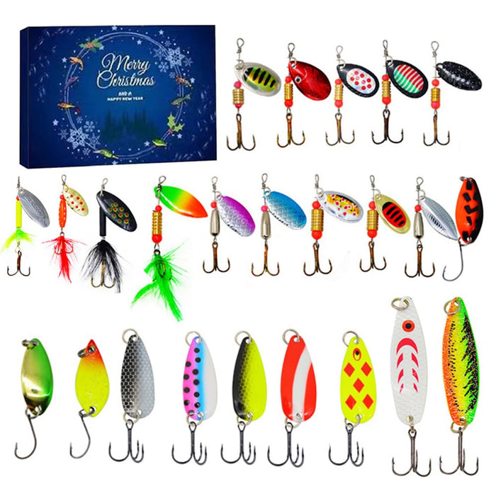 Fishing Advent Calendar, Fishing Christmas Countdown, 24 Days Fishing Lure Set, 2024 Xmas Surprise Gift for Fishing Lover Fisher Adult Men Teen Boys Father Boyfriend Grandpa (Style G)