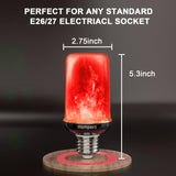 Hompavo 【Upgraded LED Flame Light Bulbs, 4-Mode Flickering Light Bulbs with Upside Down Effect, E26/E27 Flame Bulb for Halloween Christmas Party Indoor and Outdoor Home Decoration - 2 Red