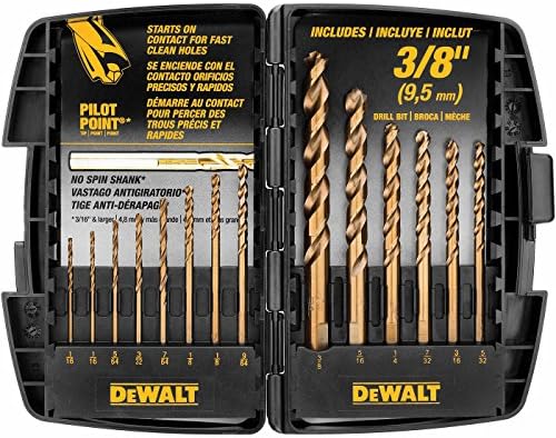 DEWALT DW1263 14-Piece Cobalt Alloy Pilot Point Drill Bit Set
