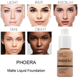 2 Pack PHOERA Foundation,Flawless Soft Matte 24HR Oil Control Liquid Foundation Makeup for Women.(104 Buff Beige)