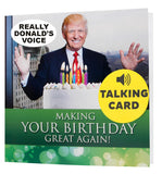 Talking trump birthday card with trump's real voice - trump birthday cards for men, donald trump gifts for men, funny birthday card for women (green)