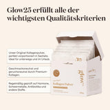 Glow25® Collagen Sachets [10 pieces] - The Original - Premium Collagen Hydrolysate - Peptides Type 1 and 3 - Perfect Solubility - Natural