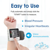 Wrist Blood Pressure Monitor Automatic Wrist Bp Monitor Talking Blood Pressure Cuff for Home Use Adjustable Cuffs for Adult Electronic Digital Large LCD Display with Battery and Carrying Case…