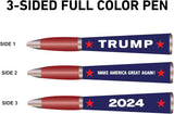 Trump Collectors Set Ballpoint Pen, Black Grip, MAGA Trump 2024 Design, Trump Merchandise Donald Trump Gifts for Men & Women, Make America Great Again Donald Trump Pen - Imprinted In USA (3-Sided Pen)