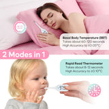 Digital Basal Body Thermometer: Easy@Home Accurate BBT for Ovulation Tracking & Fast Oral Thermometer with Large LCD Backlit Display | 1/100th Degree High Precision & Memory Recall | EBT-013