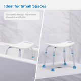 AquaSense Adjustable Non-Slip Bath & Shower Stool for Inside Shower, 20.08 x 12.2 x 14.17 Inch, White, (770-500)