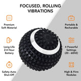 shrink Vibrating Massage Ball with 4-Speeds - Deep Tissue Trigger Point Massage Ball for Relieving Muscle Pain and Tension - Myofascial and Hip Flexor Release Tool for Physical Therapy