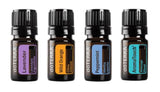 DoTerra AromaTouch Travel Kit - Includes 5ml Bottles of Lavender, Wild Orange, Peppermint, and AromaTouch Massage Blend