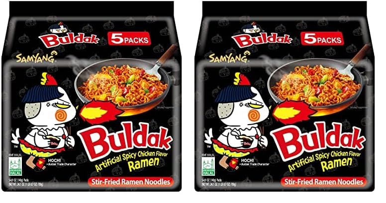 Samyang Buldak Spicy Ramen, Hot Chicken Ramen, Korean Stir-Fried Instant Noodle, Original, 1 Bag with 10 Pack