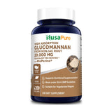 NusaPure Glucomannan 20,000 mg per Serving 200 VCaps (20:1 Extract, BioPerine Non-GMO, Gluten Free) Konjac Root