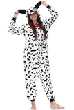 Clarisbelle Women Party Wear Halloween Adult Dalmatian Animal Onesies Sleepwear Zipper Flannel Plush Pajamas XL