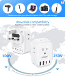 2 Pack US to UK Ireland Travel Plug Adapter, LENCENT Grounded Type G Outlet Adaptor with 4 USB Charger(2 USB C), 4 Outlets Converter for USA to Dubai Scotland British London England Hong Kong Irish