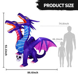 Max Fun Halloween Inflatables Decorations with LED Build-in Halloween Yard Decoration Blow Up Inflatables for Outdoor Indoor Garden Lawn (8FT-Halloween Inflatables Dragon)