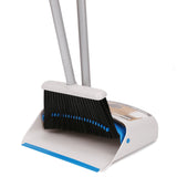 TreeLen Long Handle Broom and Dustpan Set,Upright Dust Pan Combo for Home, Kitchen, Room, Office, Lobby Floor Use Without Bending