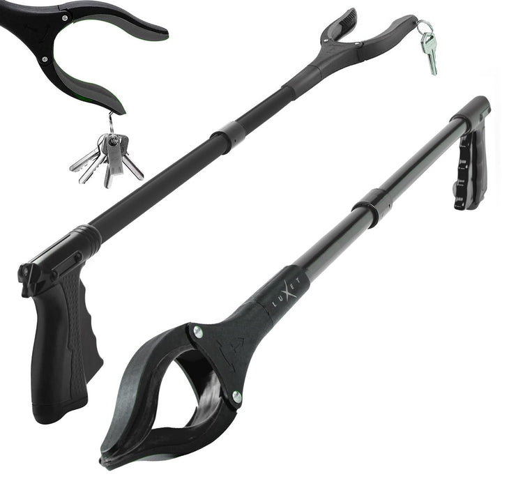 Grabber Reacher Tool, Long 32" Foldable Pick Up Stick, Strong Grip Magnetic Tip Lightweight Trash Picker Claw Reacher Grabber Tool Elderly Reaching, by Luxet (Black)