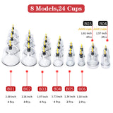 Cupping Therapy Set,24 Therapy Cups Professional Chinese Acupoint Cupping Set,Suction Hijama Cupping Set with Pump Cellulite Cupping Massage Kit for Body Massage,Pain Relief,Physical Therapy