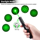 Cowjag Long Range Green Laser Pointer, 2000 Metres Laser Pointer High Power Pen, Green Lazer Pointer Rechargeable for Hiking, Cat Laser Toy USB Charge(Green Light)