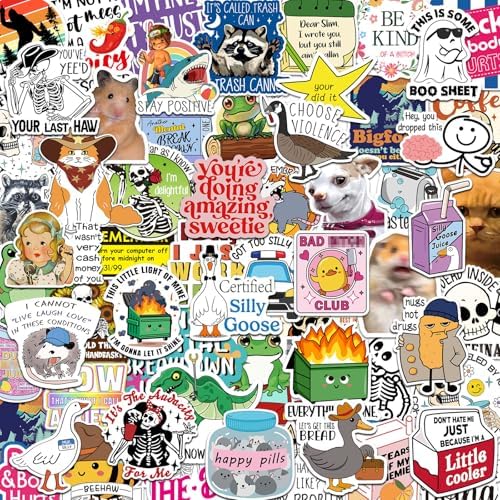 120pcs Funny Adult Stickers - Prank Meme Vinyl Decals For Laptops & Water Bottles