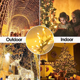 Extra-Long String Lights Outdoor/Indoor, 800 LED Upgraded Super Bright Christmas Lights, Waterproof 8 Modes Plug in Clear Wire Fairy Lights for Bedroom Party Wedding Garden Patio Tree(Warm White)