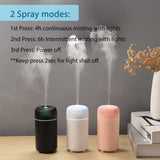 Car Diffuser Humidifier Aromatherapy Essential Oil Diffuser Car Air Freshener Diffuser USB Cool Mist Mini Portable Diffuser for Car Home Office Bedroom (Pink)