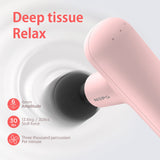NEPQ Mini Massage Gun, SK6 Fascial Gun Portable Deep Tissue Percussion Muscle Back Head Massager for Pain Relief with 4 Massage Heads 4 Speed High-Intensity Vibration Rechargeable (Pink)