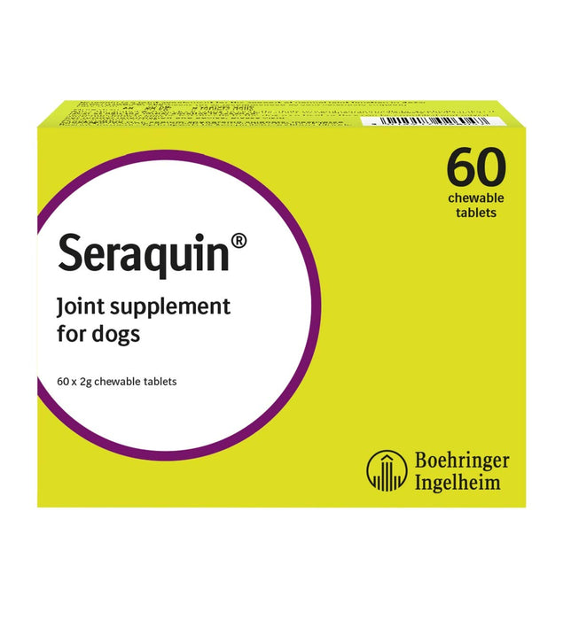 SERAQUIN Veterinary Joint Supplement with Turmeric for Dogs - 60 x 2 g Chewable Tablets