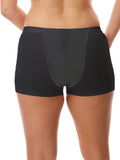 Vulvar Varicosity and Prolapse Support Boy-Leg Brief with Groin Compression Bands - Black - Small