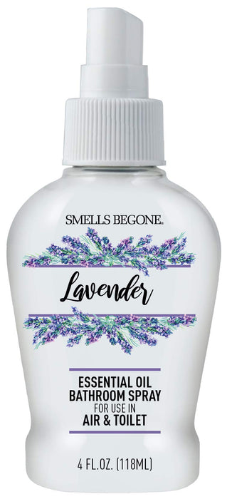 SMELLS BEGONE 4 oz Essential Oil Air Freshener Bathroom Spray - Eliminates Bathroom & Toilet Odors - Made with Essential Oils - Lavender Scent