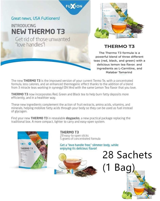 FuXion Thermo T3,Delicious Lemon Tea Flavor(Thermo TT3, 28 Sachets)