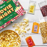 Movie Night Gift Baskets Popcorn Gifts for Christmas Holiday Gift Christmas Gift Sets, 5 Gourmet Popcorn Kernels and 5 Popcorn Flavoring, Non-GMO Popcorn Gifts - 10 Pack