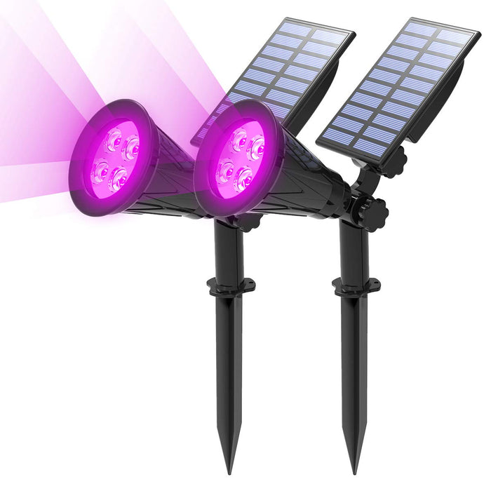 T-SUN Purple Solar Spot Lights Outdoor, Solar Black Lights Outdoor,2 Pack