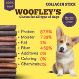 Woofley's 12 Inch Beef Collagen Sticks for Dogs (8 Count) - Collagen Chews for Dogs - Bully Stick Rawhide Alternative Dog Chews No Hide Bones for Medium & Large Dogs