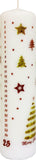 Unique Advent Festive Christmas Calendar Candle, Designed by Nordic Hygge, Christmas Tree and Stars, 25 Numbers, Countdown to Christmas