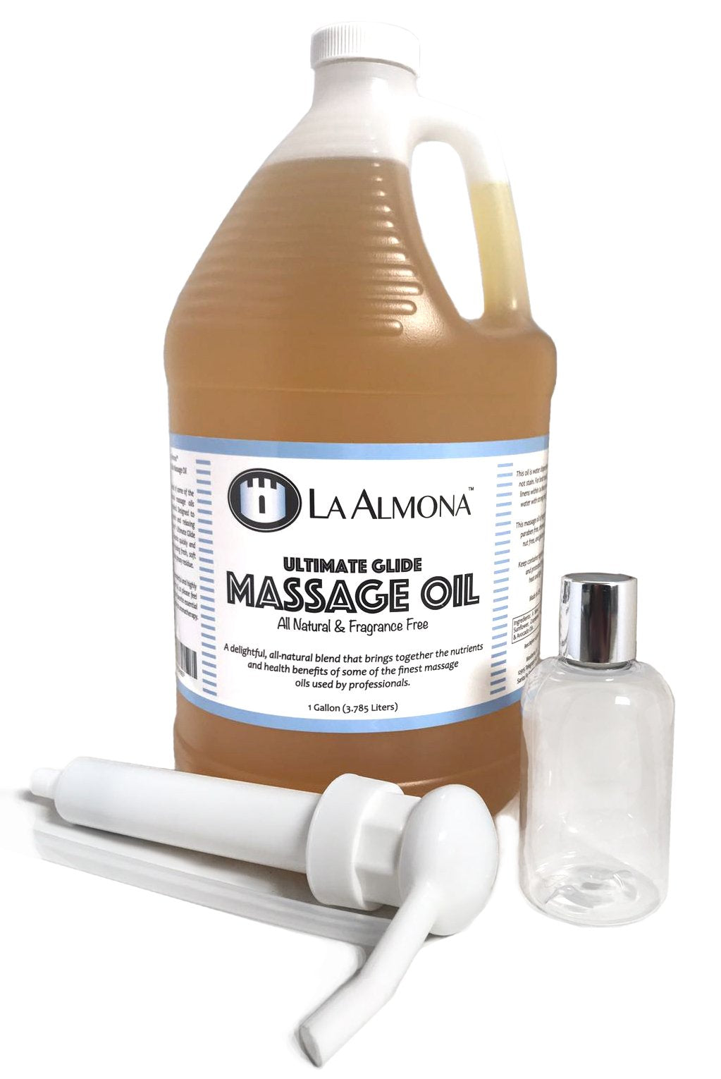 La Almona - Ultimate Glide Massage Oil, 1 Gallon with Dispensing Pump