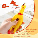 Zddaoole 20 Pcs Rubber Chicken,Screaming Chicken,Squeeze Chicken,Yellow Rubber Squaking Dog Toys,Prank Novelty Noise Toy