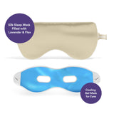 ASUTRA Silk Eye Pillow, Champagne Gold | Filled w/Lavender & Flax Seeds | Weighted | Meditation & Light Blocking Blindfold