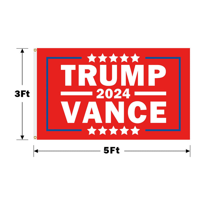 Trump Vance 2024 Flags 3x5 Red, Trump 2024 Flag 2024 Vance Save American Back Flag For Outdoor Lawn Decor Banner Sign (DH2)