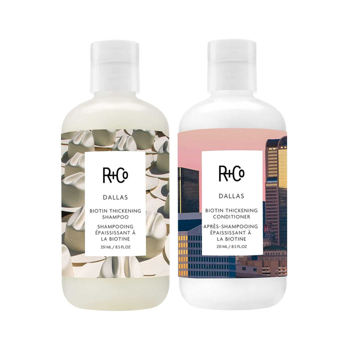 R+Co Dallas Biotin Thickening Shampoo + Conditioner Kit | Thickens, Nourishes + Strengthens | Vegan + Cruelty-Free | 17 Oz