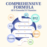 NatureMyst Complete B Complex, All 8 B Vitamins, Methyl B12, Methyl Folate, Biotin, P-5-P, Highly Absorbable, Energy Production, 60 Vegan Caps