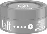 Taft Matt Styling Wax with Hold Level 5 (75 ml), Hair Wax for Long-Lasting Hair Styles with Matte Finish with up to 24 Hours Power Hold, Gives Styled Hair Structure