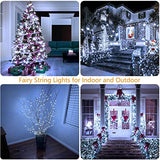 66Ft 200 LED Fairy Lights Plug in, Waterproof String Lights Outdoor 8 Modes Christmas Lights Bedroom Decor, Twinkle Lights for Girl's Room Garden Christmas Decorations (Cool White)