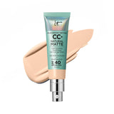 IT Cosmetics CC+ Cream Natural Matte Foundation with SPF 40 - Shine-Reducing & Long-Wear Full Coverage Foundation For Oily Skin - With Hyaluronic Acid - Non-Comedogenic, Fair - 1.08 fl oz