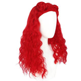 Anogol Red Wig Cosplay Long Curly Red Wig with 2 Buns Red Costume Red Hair for Girls Womens Wig Red Synthetic Wig Red Outfit for Halloween Party Costume Themed Events Wig